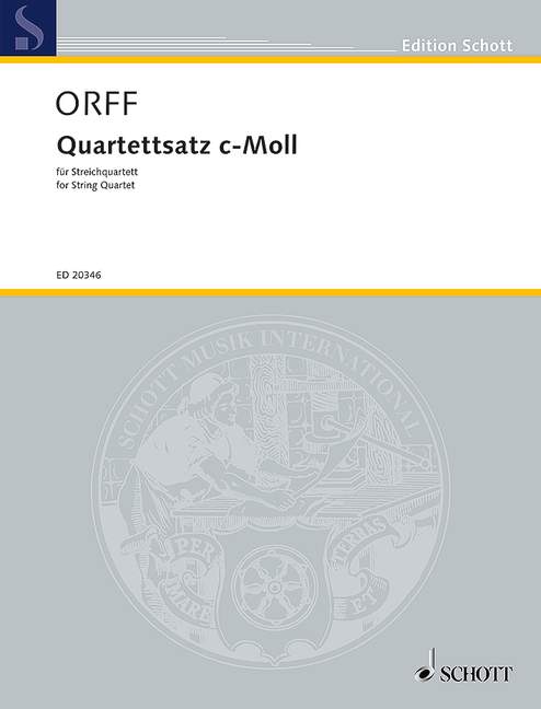 Vorderes Coverbild Quartettsatz c-Moll 