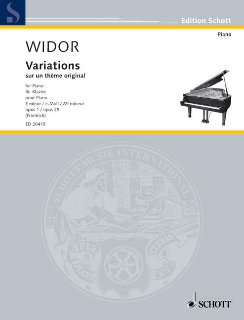 Vorderes Coverbild Variations sur un thème original op. 1 und 29 