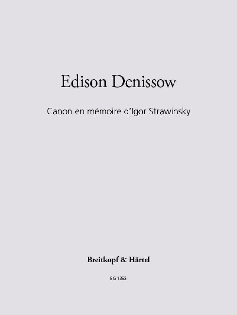Anderes Coverbild Canon en Mémoire d'Igor Strawinsky (1971)