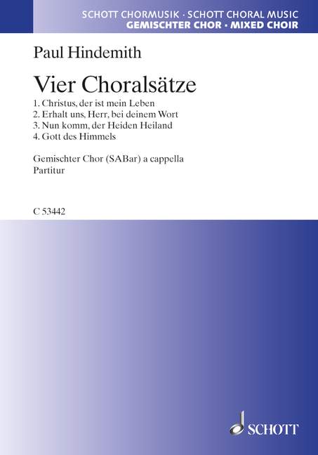 Vorderes Coverbild Vier Choralsätze 