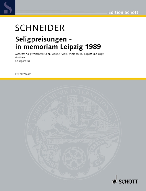 Vorderes Coverbild Seligpreisungen - in memoriam Leipzig 1989 