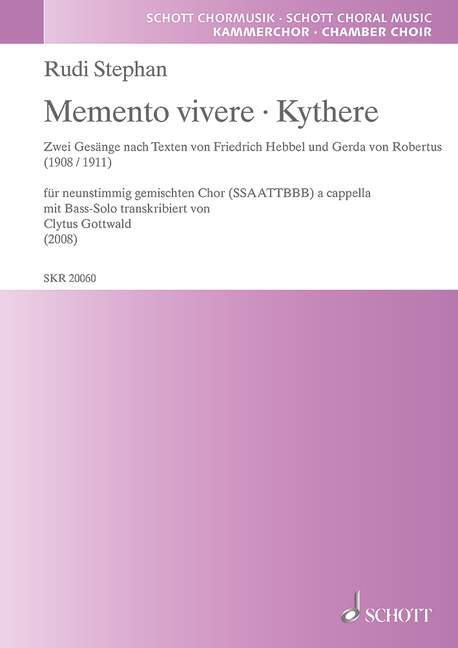 Vorderes Coverbild Memento vivere · Kythere 