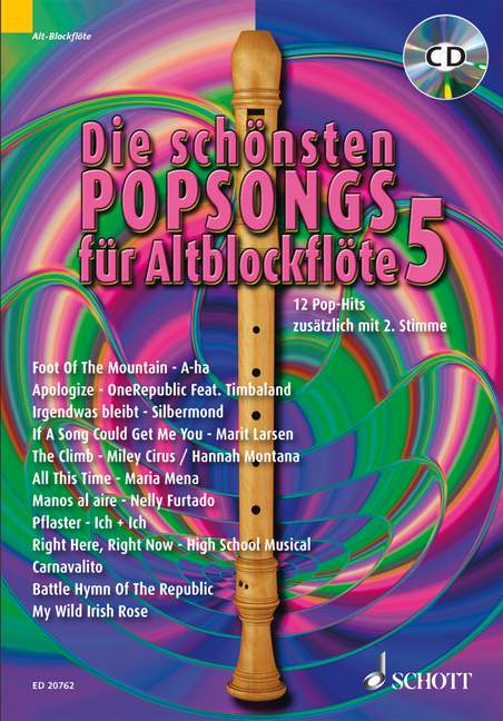 Vorderes Coverbild Die schönsten Popsongs für Alt-Blockflöte Band 5