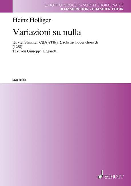 Vorderes Coverbild Variazioni su nulla 
