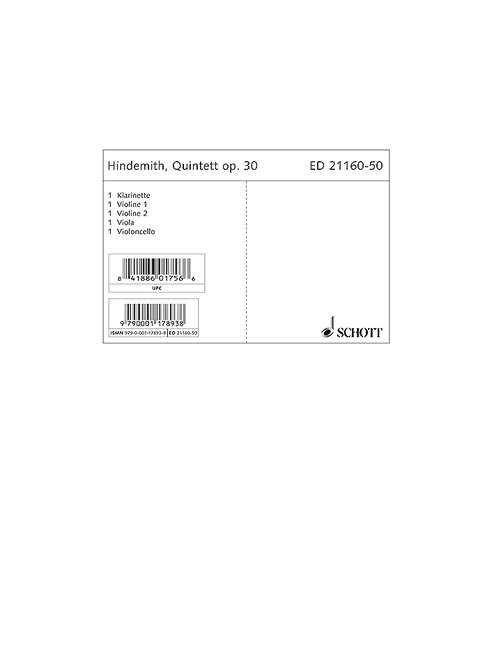Vorderes Coverbild Quintett op. 30 