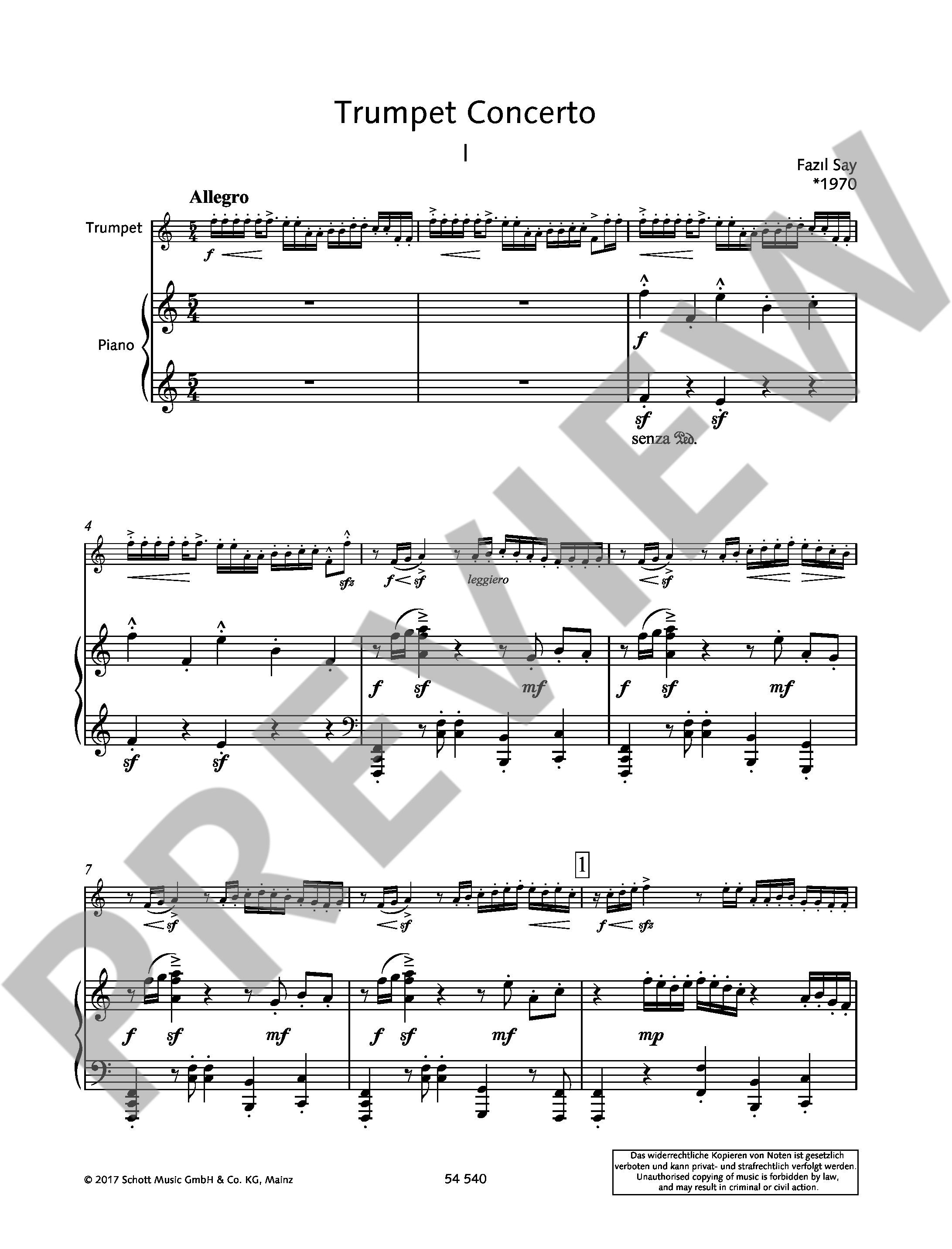 Anderes Coverbild Trumpet Concerto op. 31 