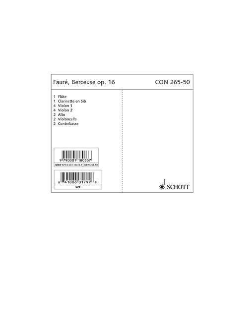 Vorderes Coverbild Berceuse D-Dur op. 16 