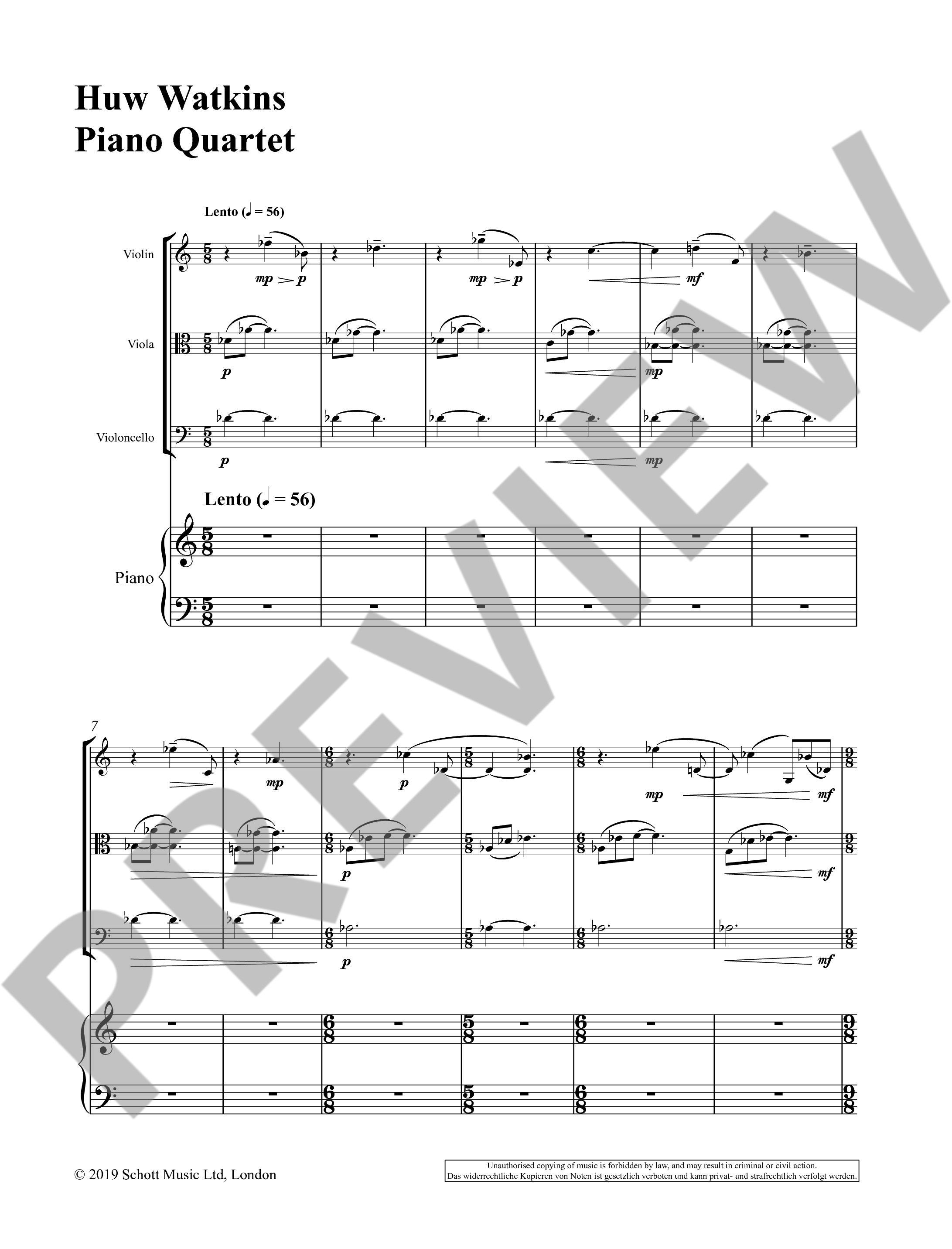 Anderes Coverbild Piano Quartet 