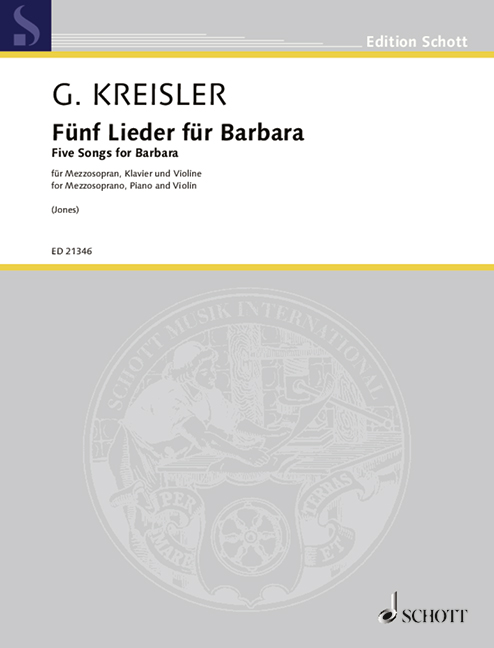 Vorderes Coverbild Fünf Lieder für Barbara 