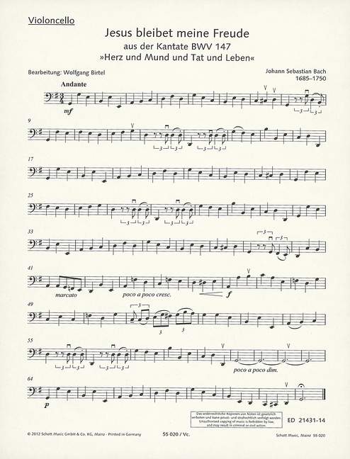 Vorderes Coverbild Jesus bleibet meine Freude BWV 147 