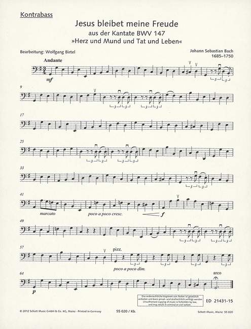 Vorderes Coverbild Jesus bleibet meine Freude BWV 147 