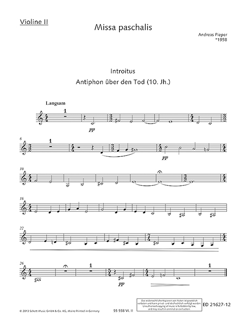 Vorderes Coverbild Missa paschalis 