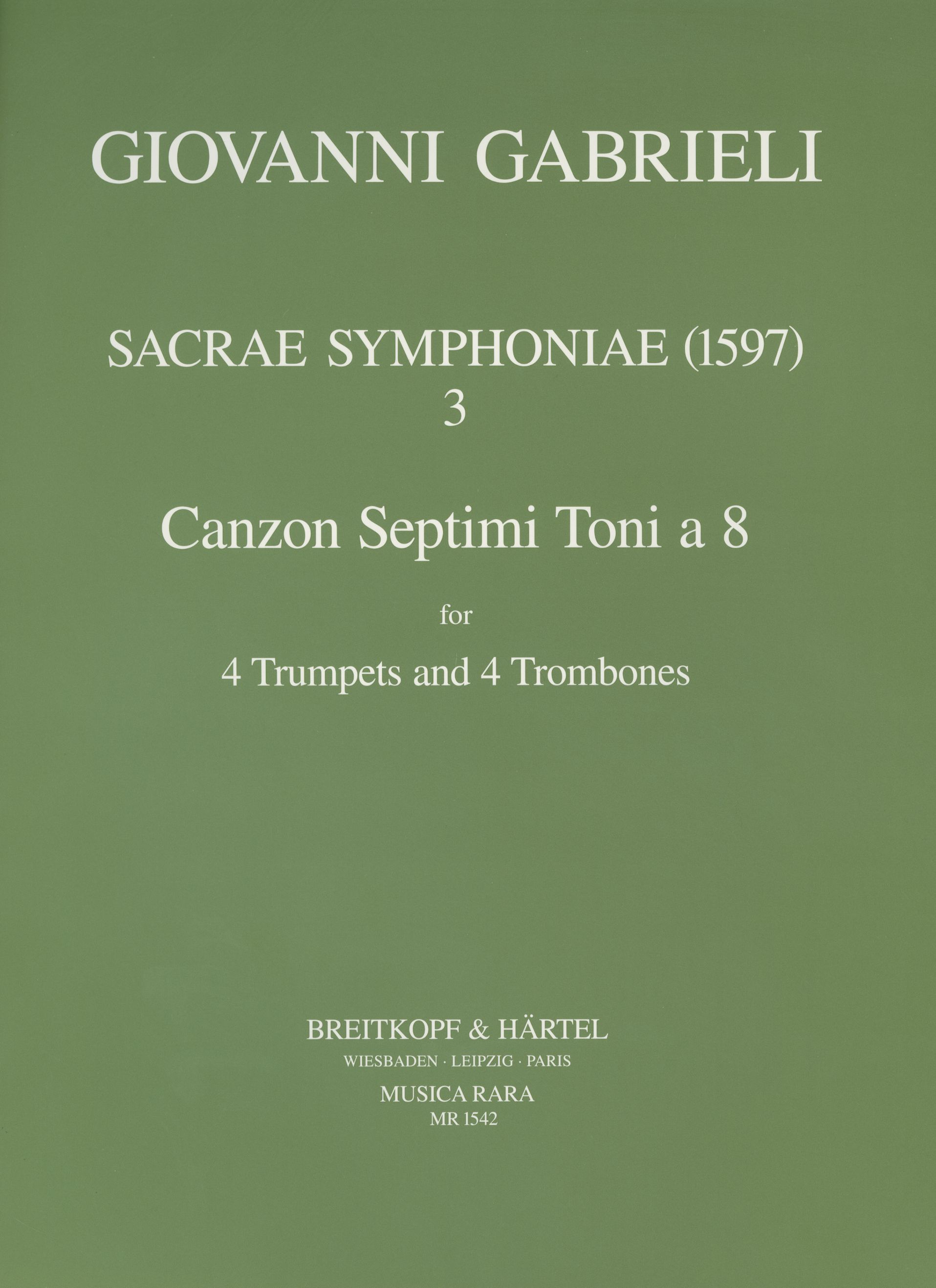 Vorderes Coverbild Sacrae Symphoniae (1597) Nr.3