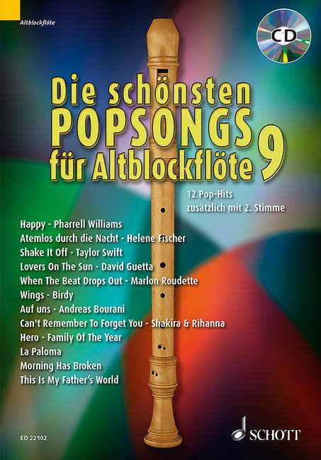 Vorderes Coverbild Die schönsten Popsongs für Alt-Blockflöte Band 9