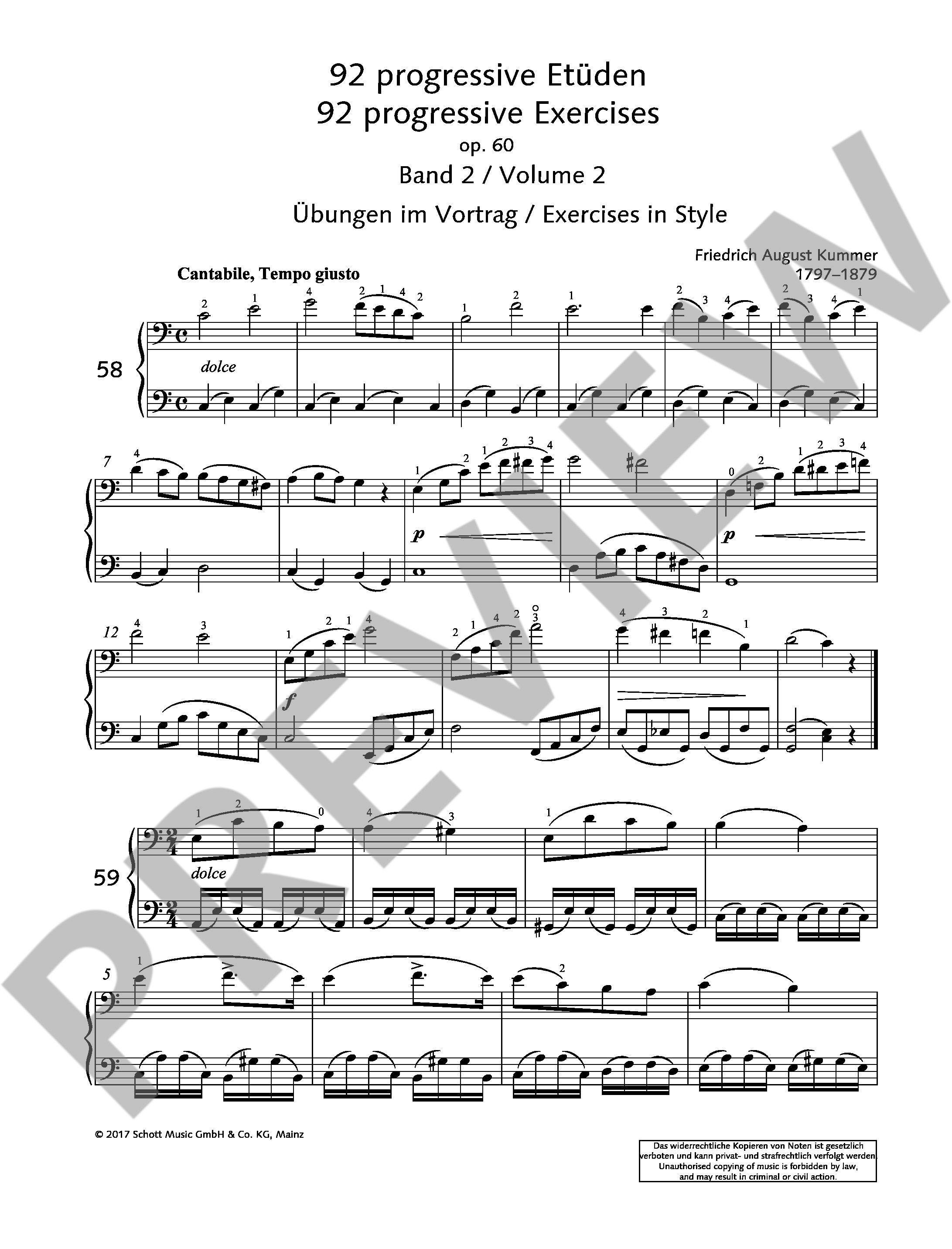 Anderes Coverbild 92 progressive Etüden op. 60 Band 2