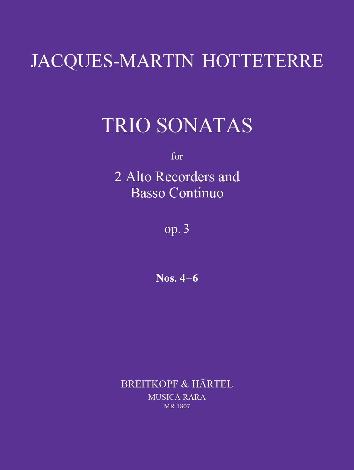 Vorderes Coverbild Triosonaten op. 3/4-6