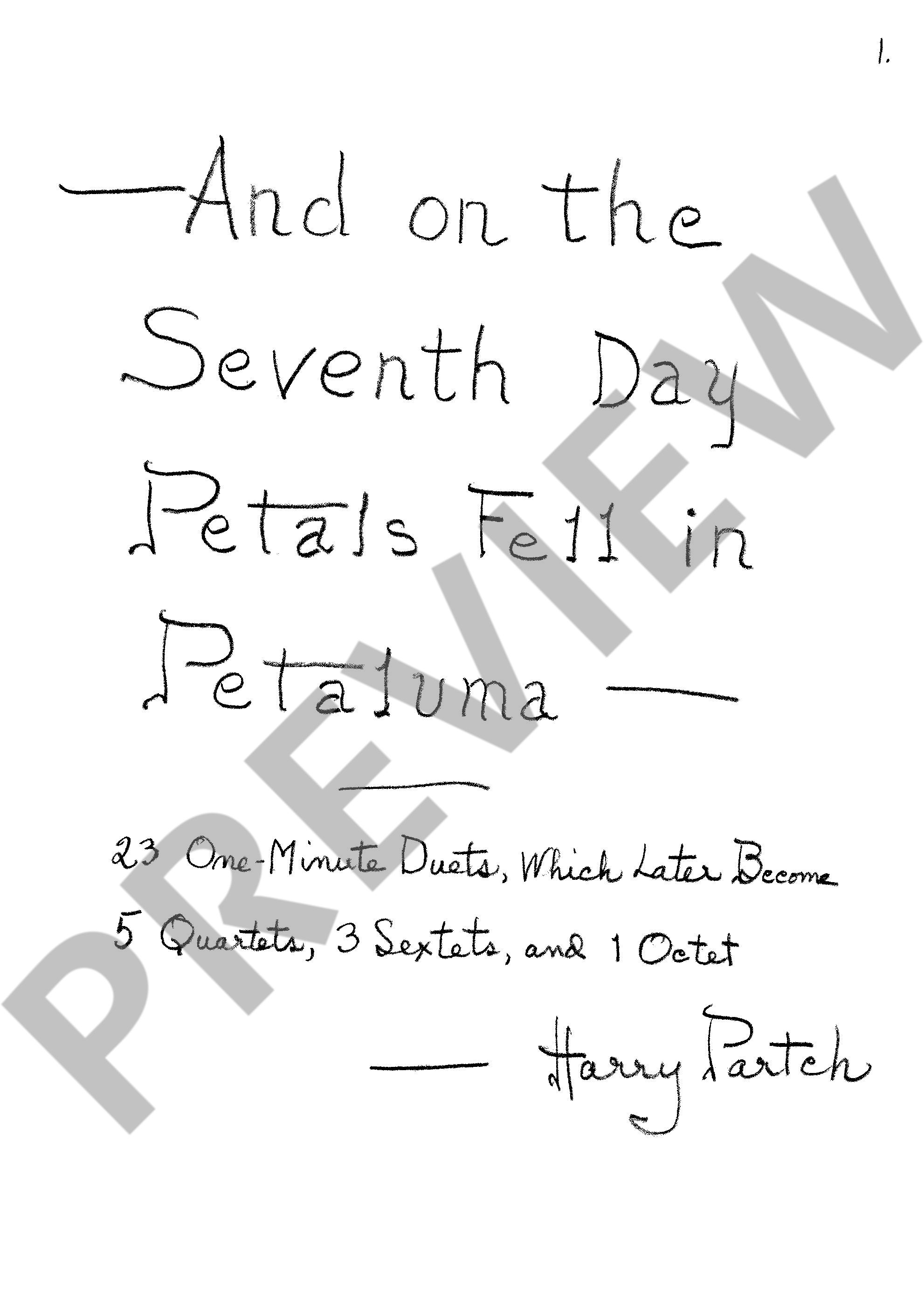 Anderes Coverbild And on the Seventh Day Petals Fell in Petaluma (Version 1964) 