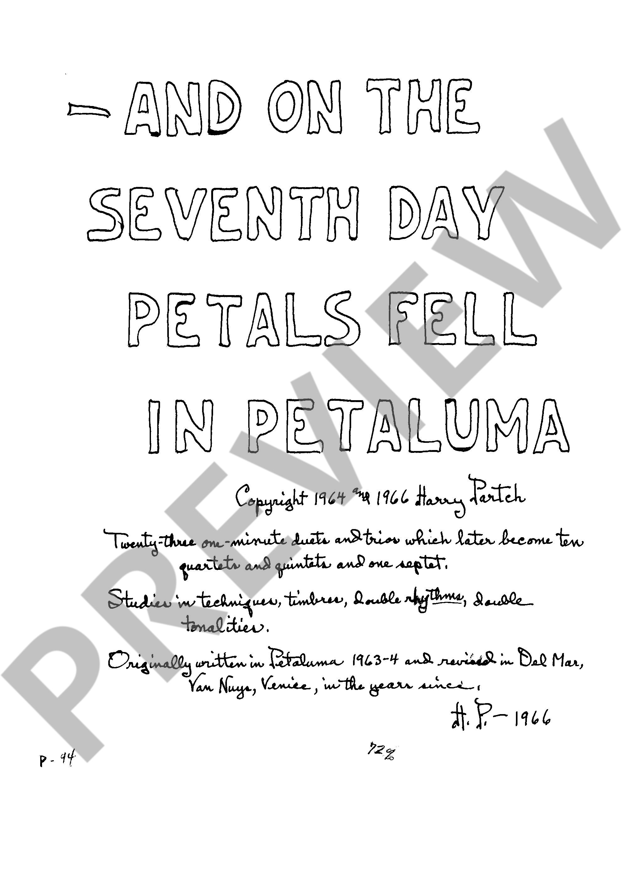 Anderes Coverbild And on the Seventh Day Petals Fell in Petaluma (Version 1966) 