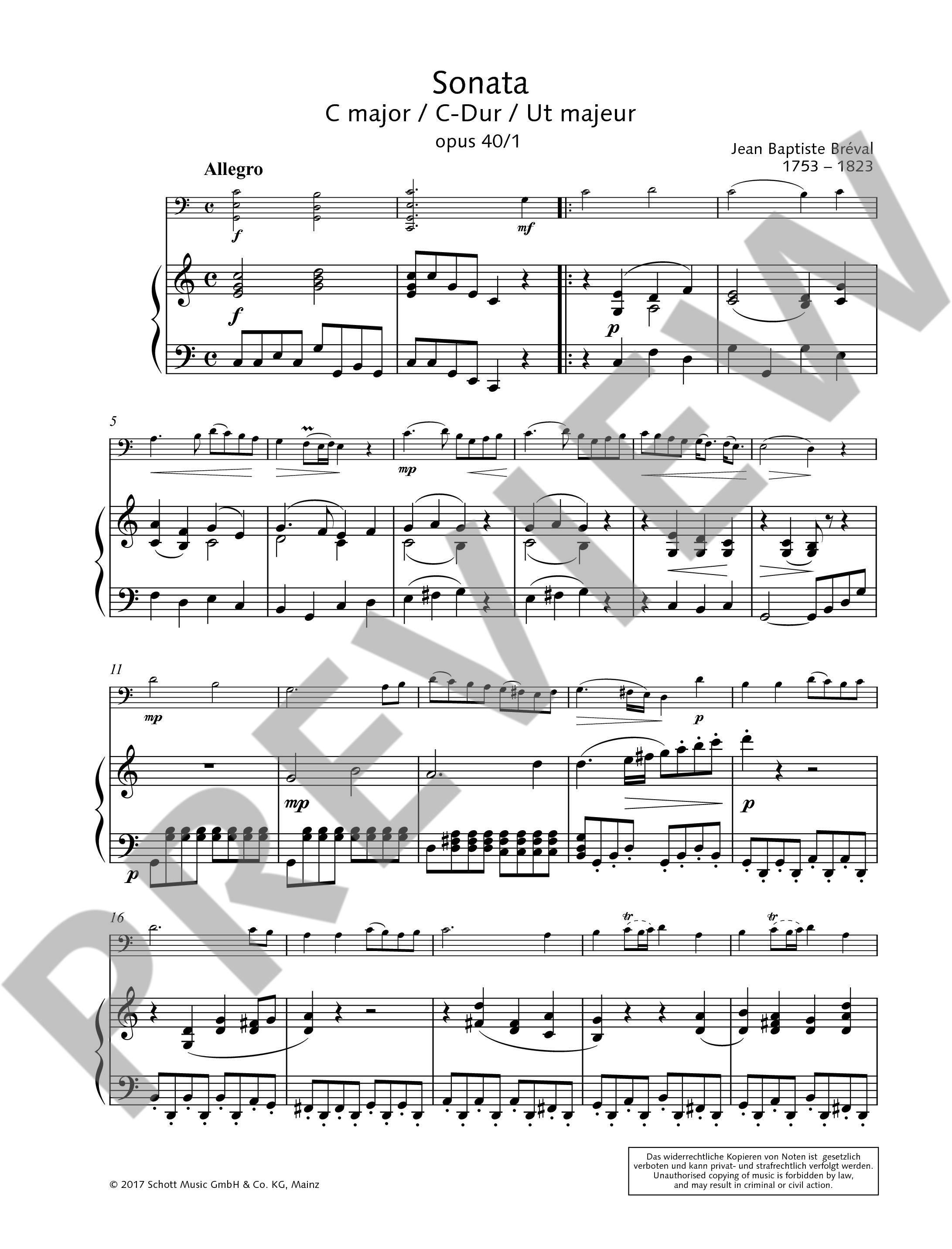 Anderes Coverbild Sonate C-Dur op. 40/1 