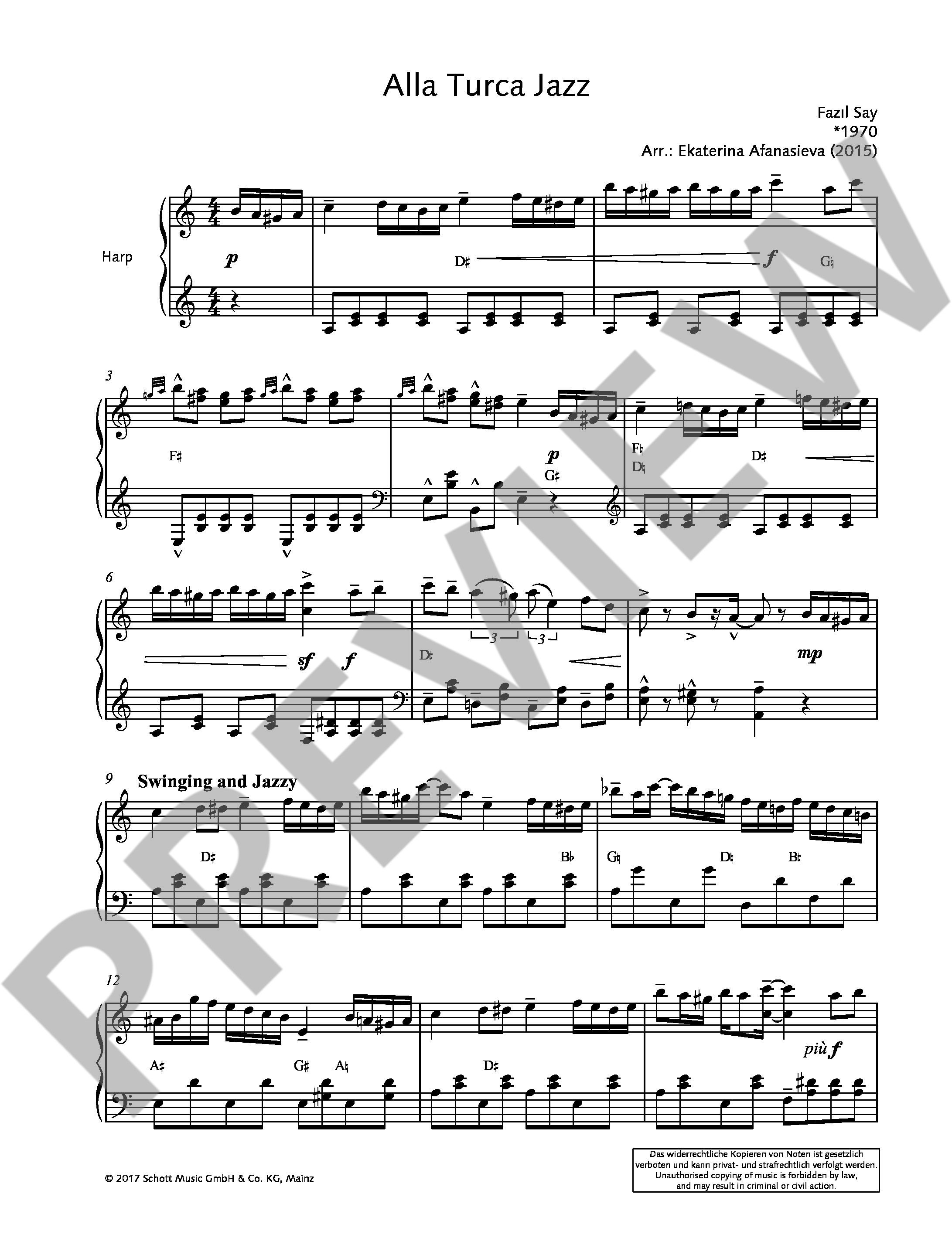 Anderes Coverbild Alla Turca Jazz op. 5b 