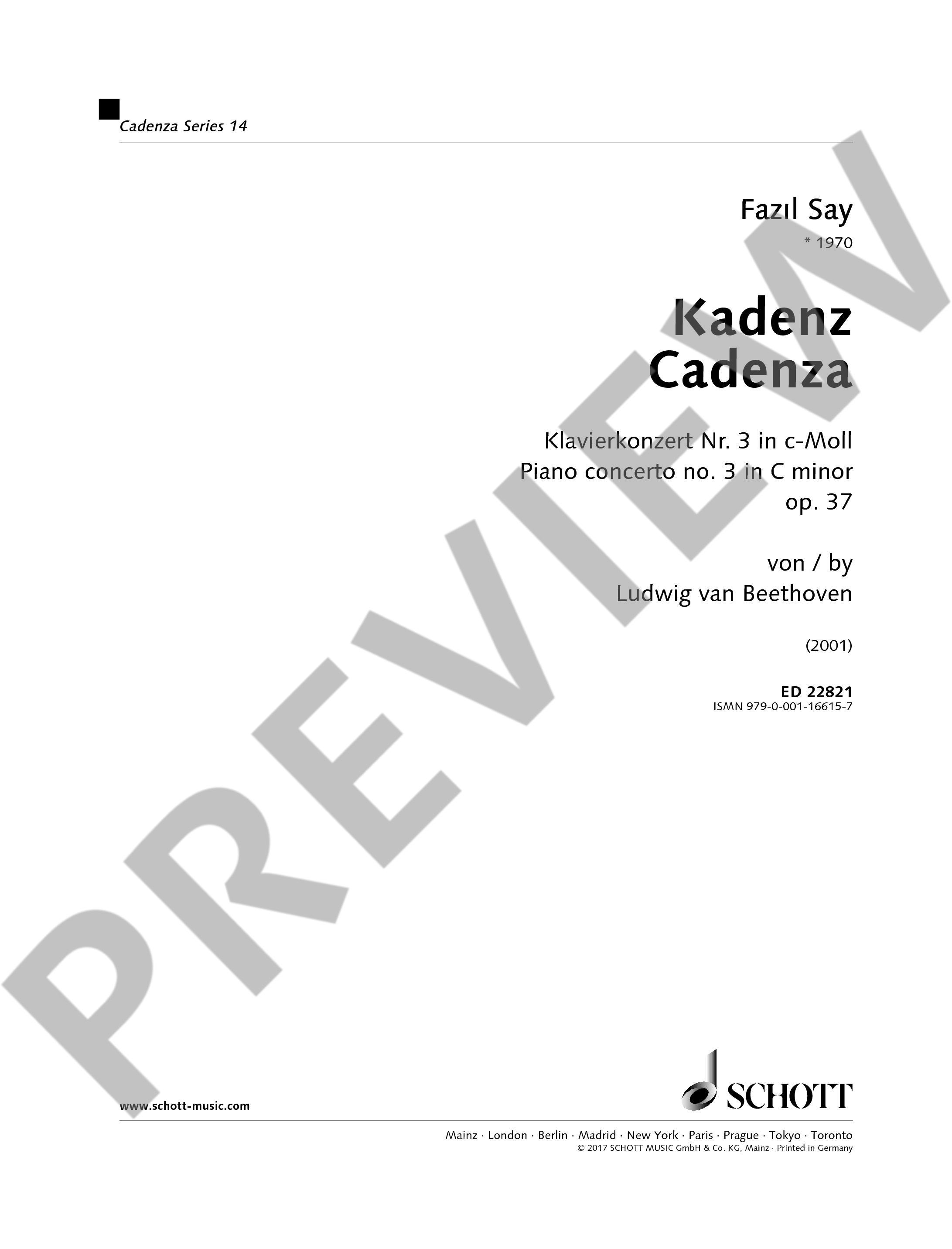 Anderes Coverbild Kadenz op. 37 Band 14
