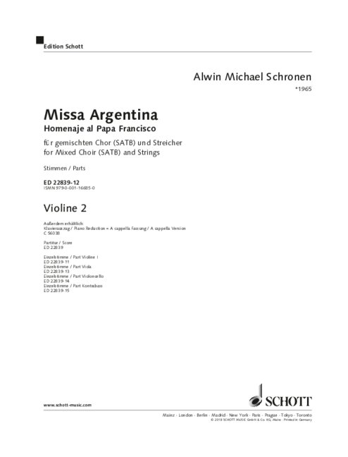 Vorderes Coverbild Missa Argentina 
