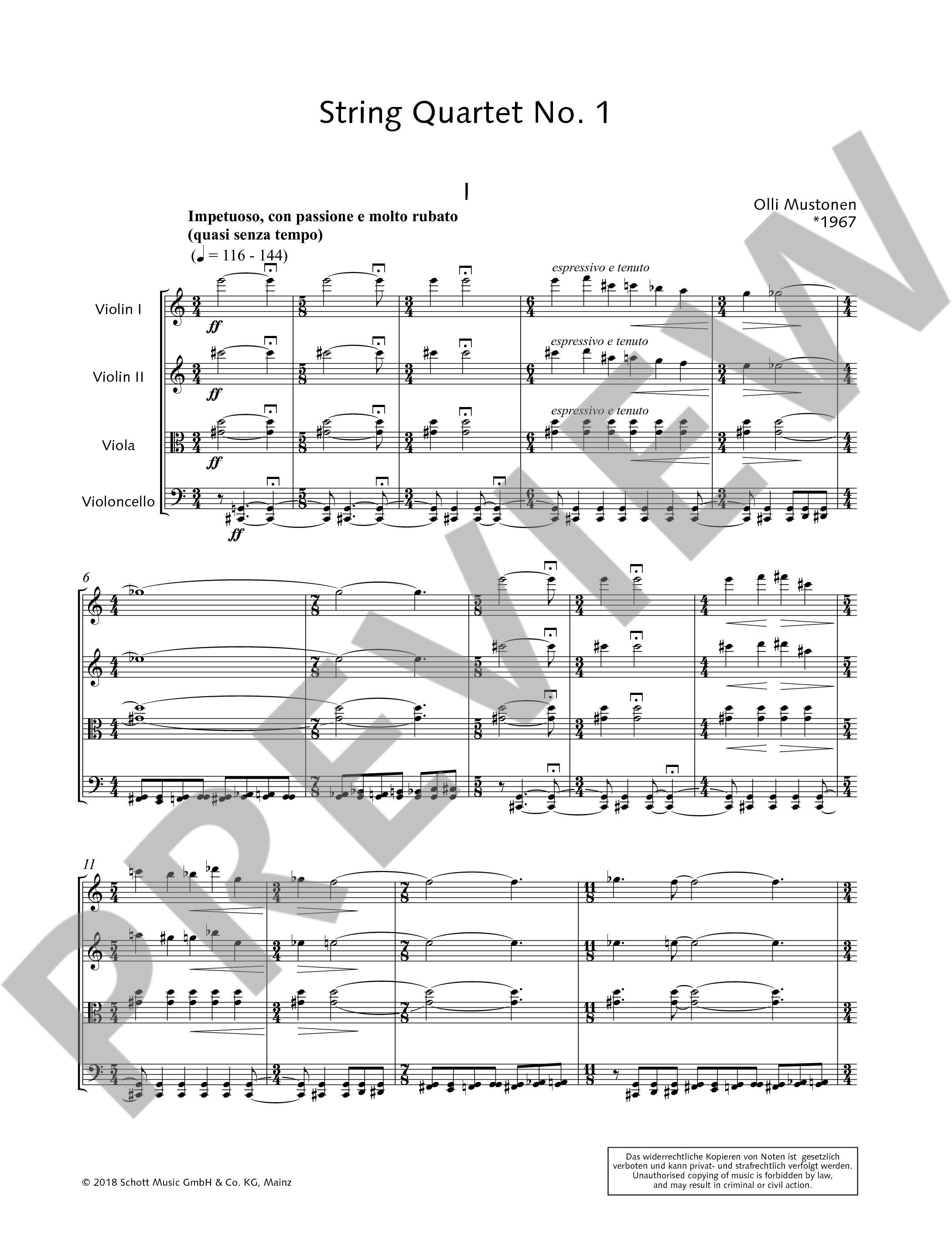 Anderes Coverbild String Quartet No. 1 