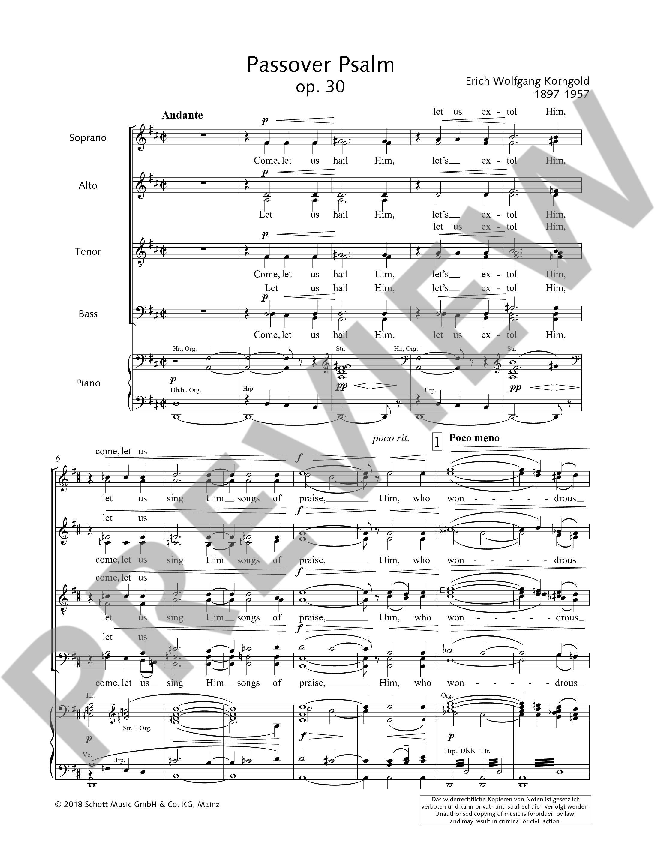 Anderes Coverbild Passover Psalm op. 30 