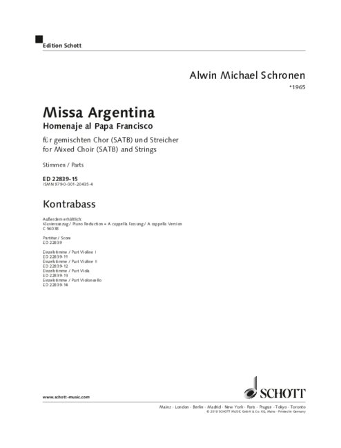 Vorderes Coverbild Missa Argentina 