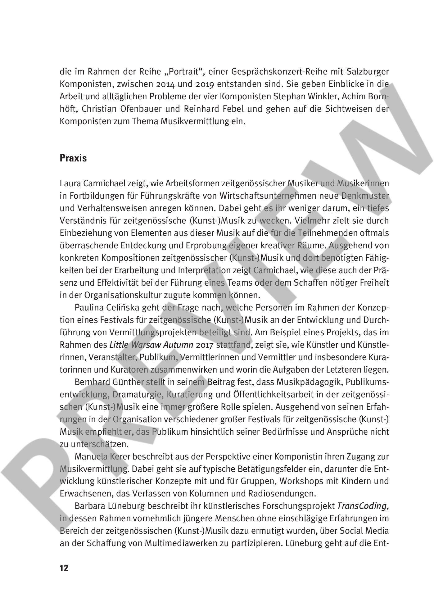 Anderes Coverbild Vermittlung zeitgenössischer Musik 