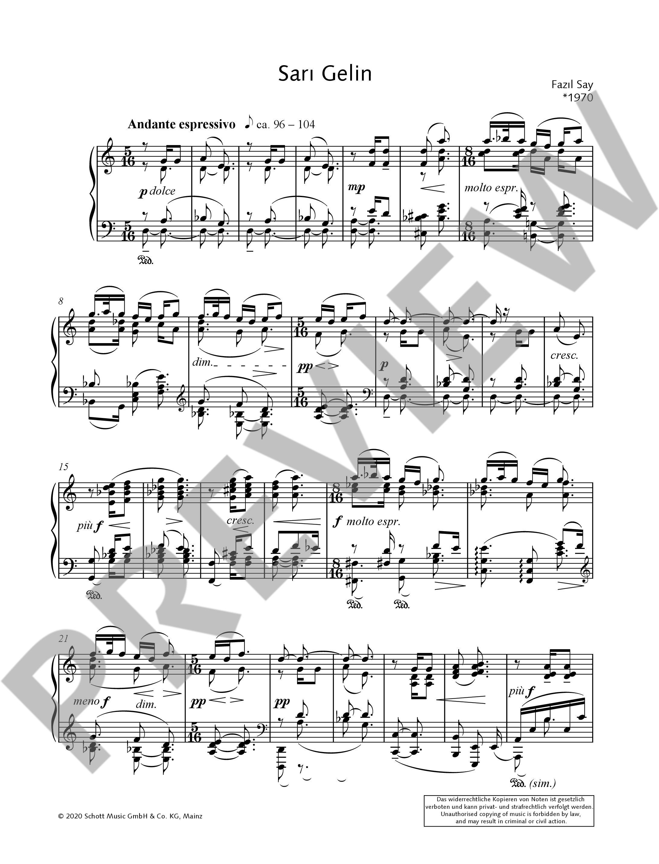 Anderes Coverbild Sar? Gelin op. 66 No. 2 