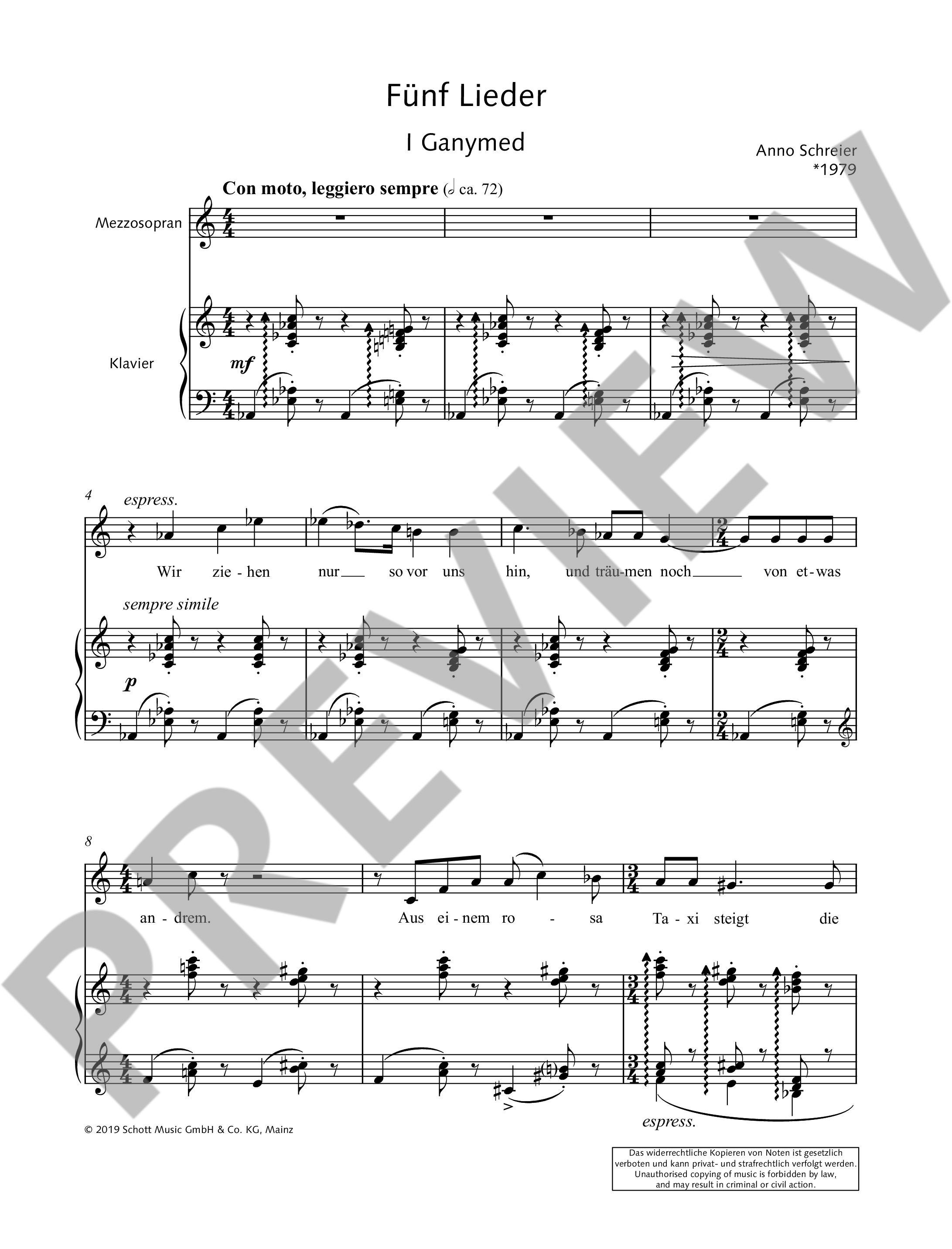 Anderes Coverbild Fünf Lieder 