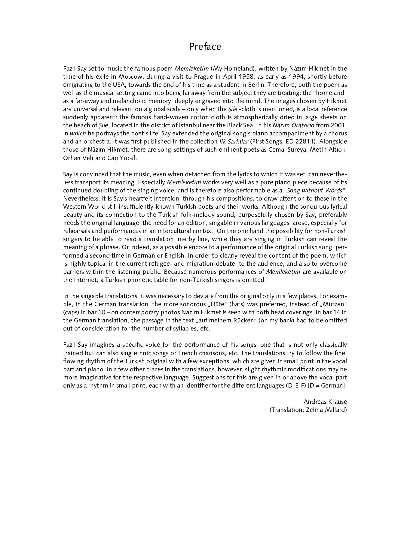 Anderes Coverbild Memleketim op. 5 Nr. 9 