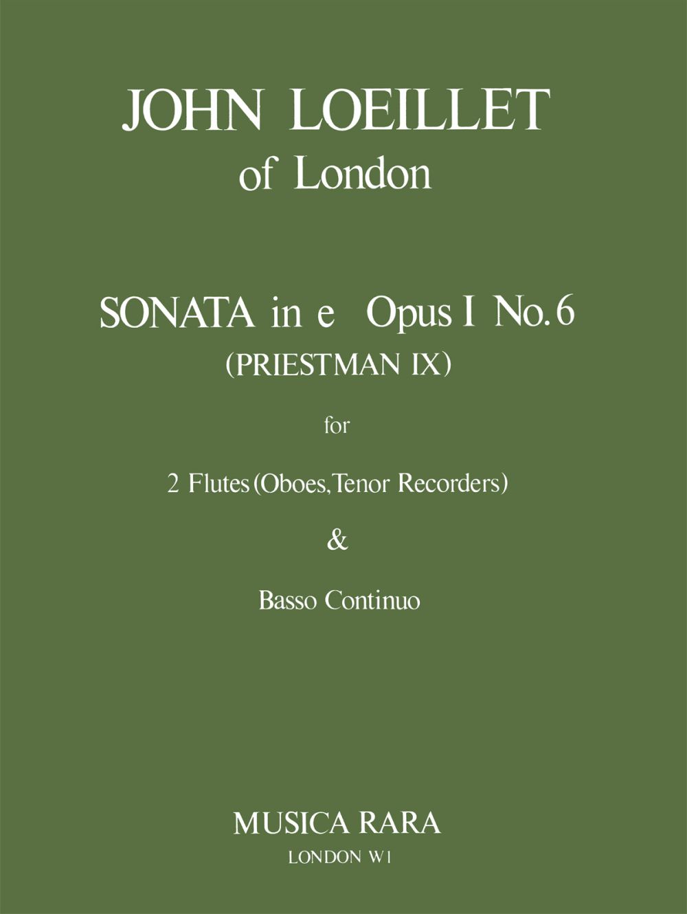Vorderes Coverbild Sonate in e op. 1/6