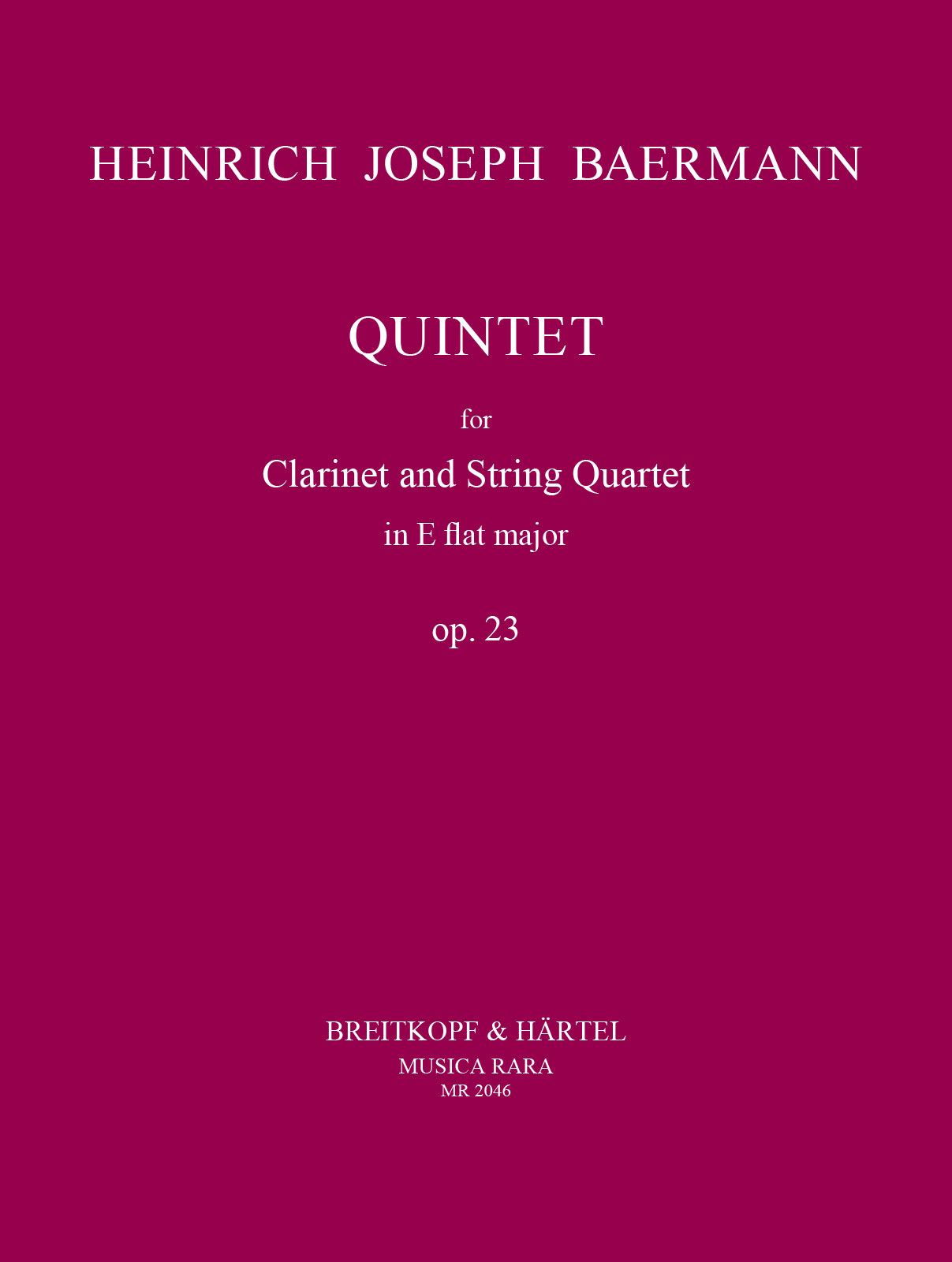 Vorderes Coverbild Quintett Es-Dur op. 23