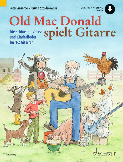 Vorderes Coverbild Old Mac Donald spielt Gitarre 