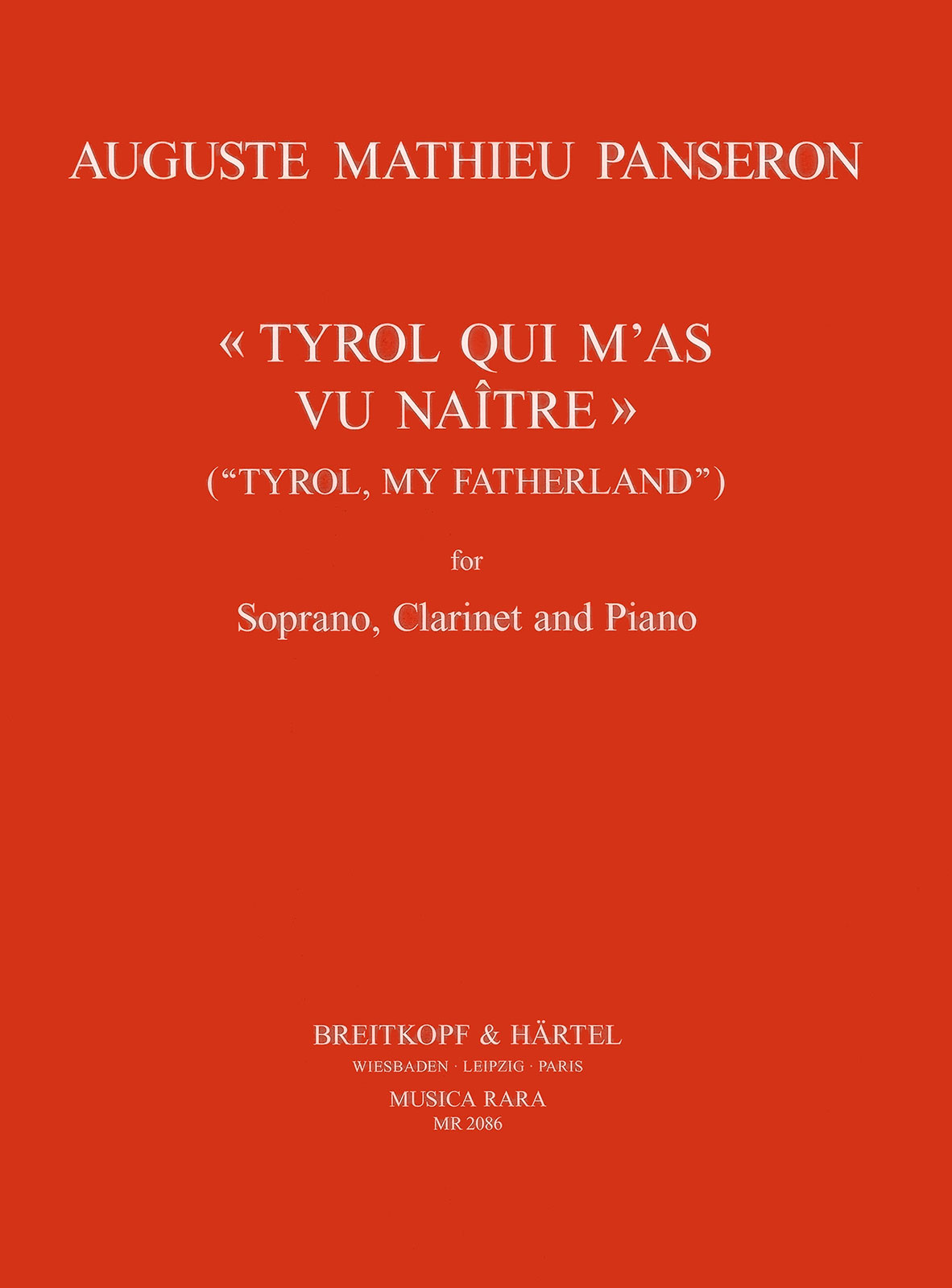 Vorderes Coverbild 'Tyrol, qui m'as vu naître' / 'Tyrol my Fatherland'