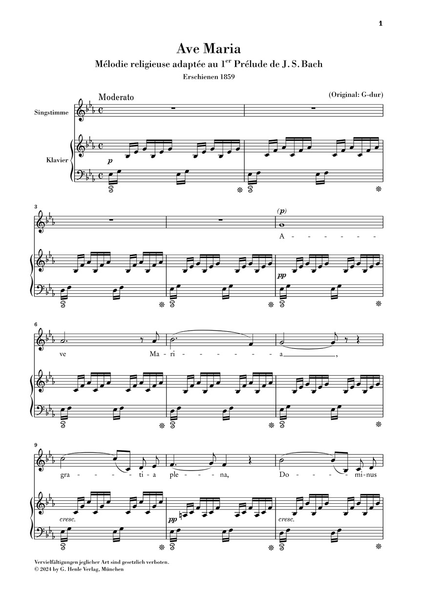 Anderes Coverbild Ave Maria für Singstimme und Klavier