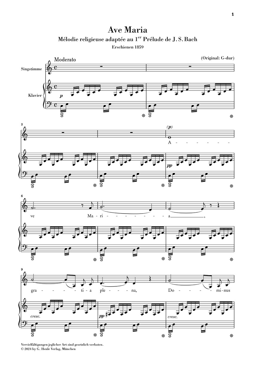 Anderes Coverbild Ave Maria für Singstimme und Klavier
