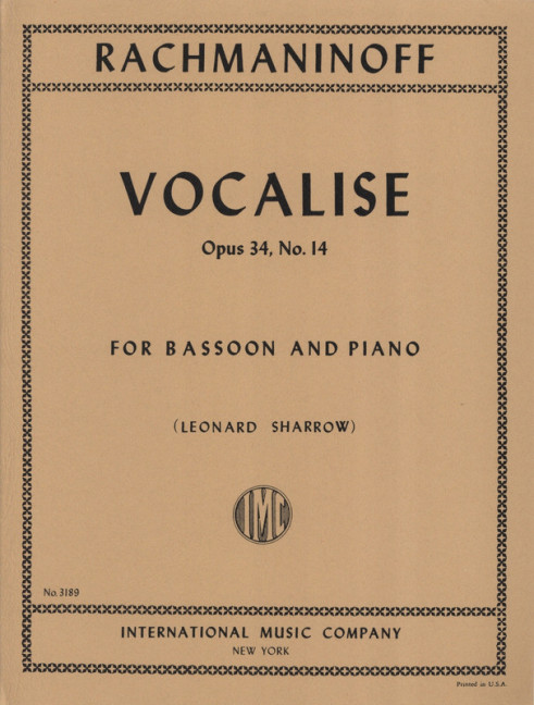 Vorderes Coverbild Vocalise op. 34/14 