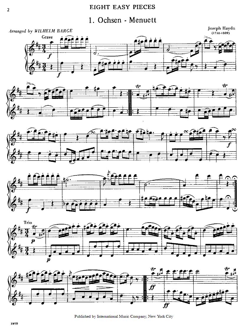 Vorderes Coverbild Eight Easy Pieces by Classical Composers 