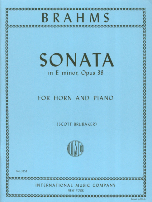 Vorderes Coverbild Sonata in E minor op. 38 