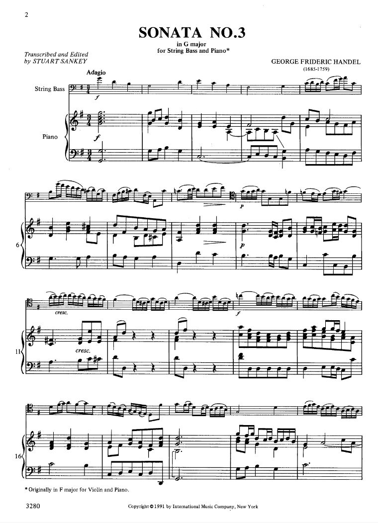Anderes Coverbild Sonata No. 3 in G Major Op. 1/6 
