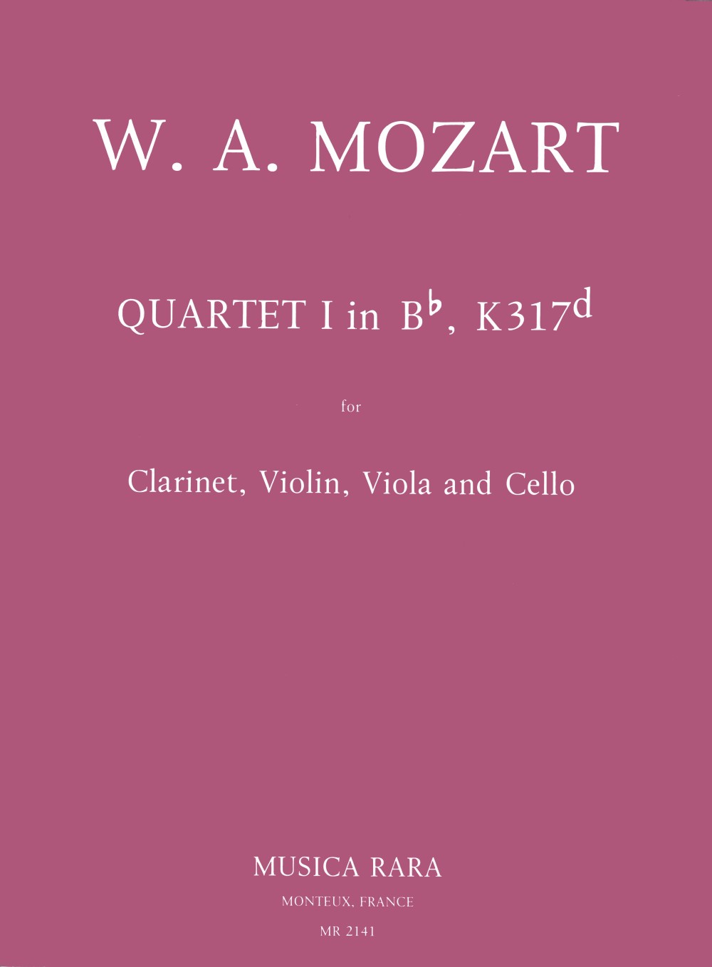 Vorderes Coverbild Quartett Nr. 1 B nach KV 317d