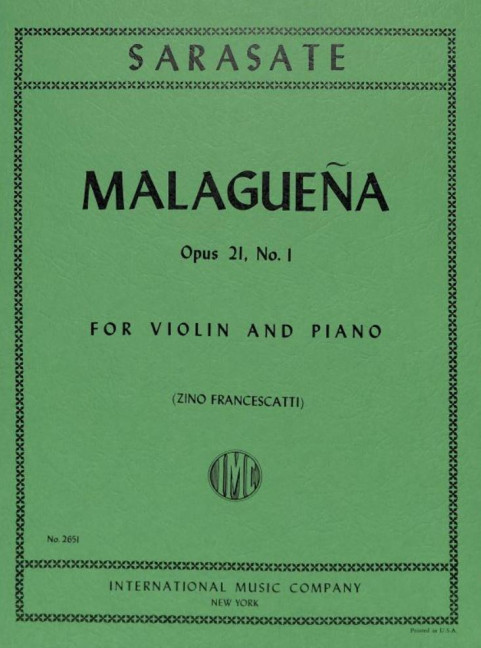 Vorderes Coverbild Malaguena op.21/1 