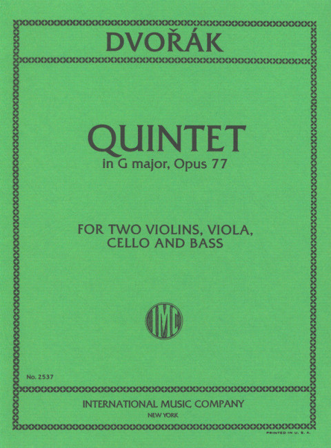 Vorderes Coverbild Quintet in G major op. 77 