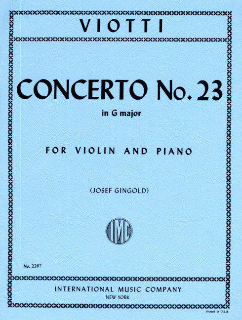 Vorderes Coverbild Concerto No. 23 in G major 