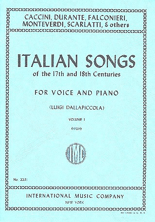 Vorderes Coverbild Italian Songs of the 17th and 18th Centuries Vol. 1 Vol. 1
