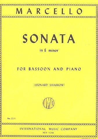 Vorderes Coverbild SONATA EMin Bsn Pft 