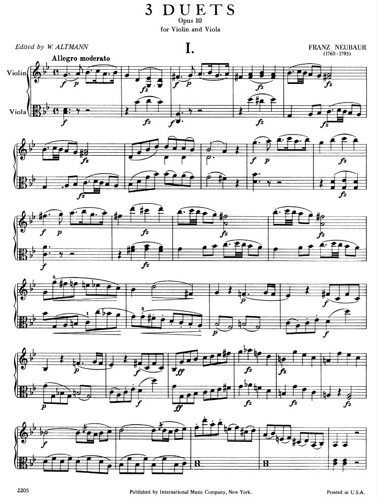 Anderes Coverbild Three Duets op. 10 